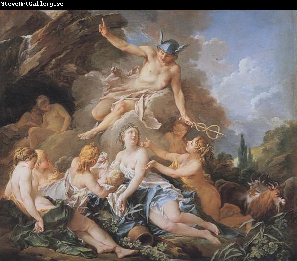 Francois Boucher Mercury confiding Bacchus to the Nymphs